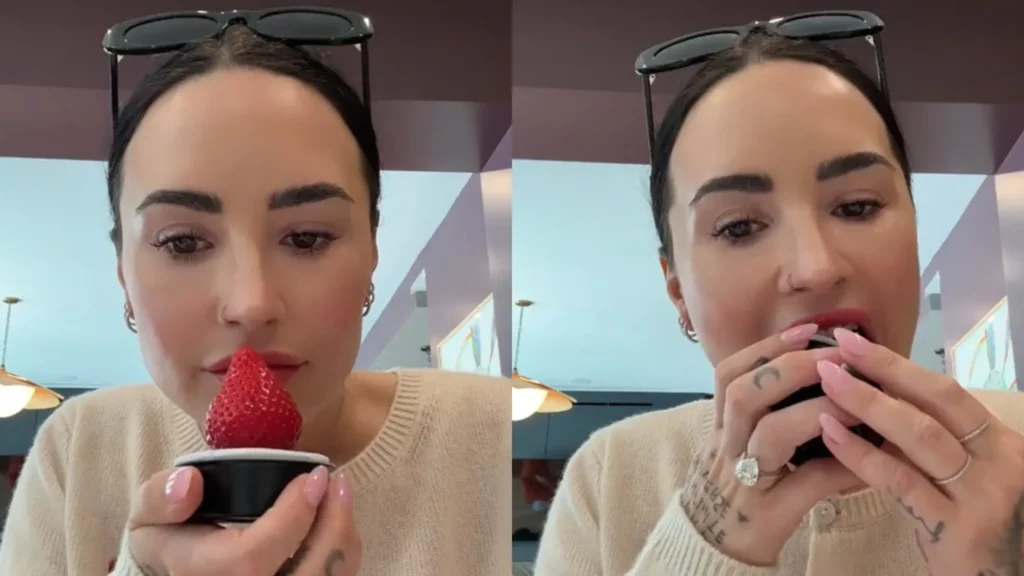 Demi Lovato é criticada após gastar 19 dólares em morango viral