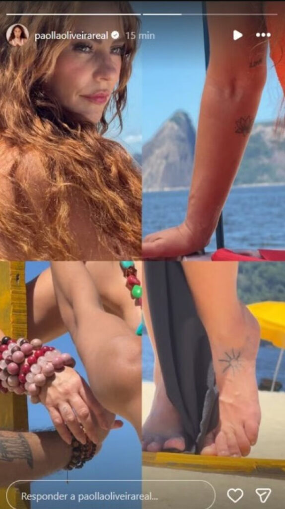 Paolla Oliveira exibe tatuagens em fotos na praia e fãs elogiam Notícias ao Minuto